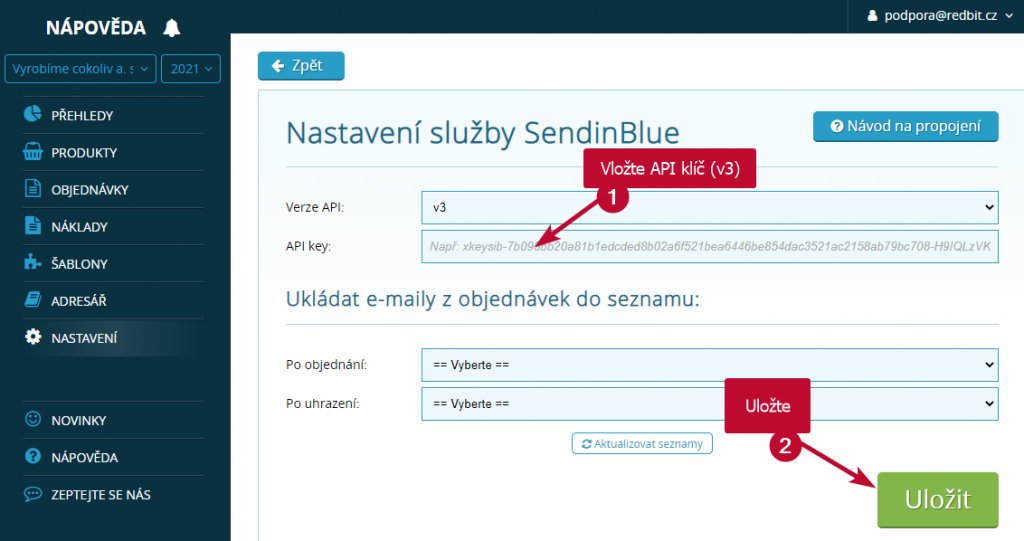 SimpleShop SendinBlue