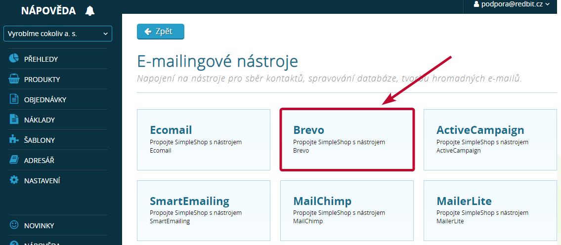 E-mailingový nástroj Brevo