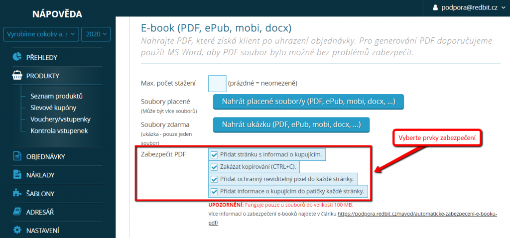 Výběr prvků zabezpečení pdf