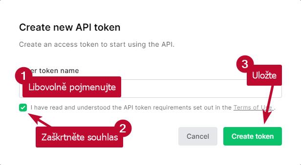 Mailerlite vytvoření nového API tokenu