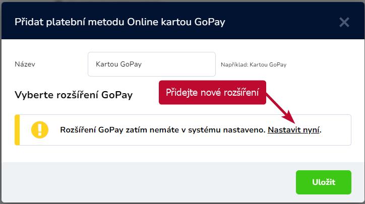 GoPay - nové rozšíření.